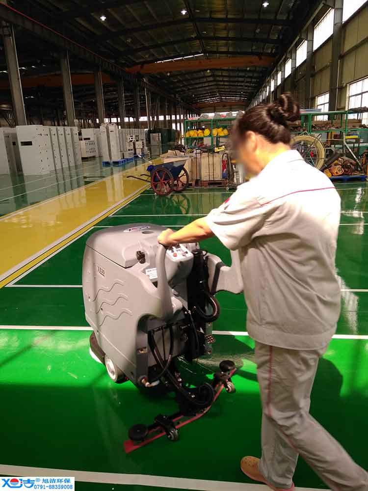 旭潔手推式多功能全自動洗地機，工廠生產(chǎn)倉庫工業(yè)洗地機